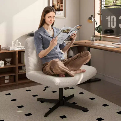 Chaise de bureau pivotante en tissu - Sans accoudoirs, hauteur réglable, assise large, capacité de 136 kg