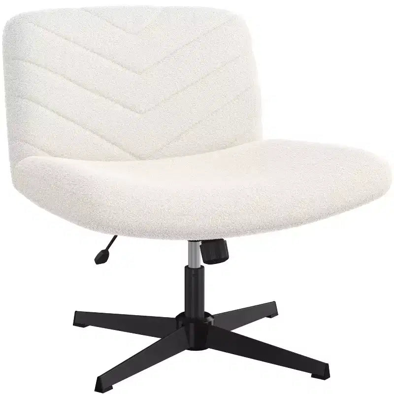 Chaise de bureau pivotante en tissu - Sans accoudoirs, hauteur réglable, assise large, capacité de 136 kg