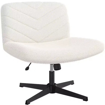 Chaise de bureau pivotante en tissu - Sans accoudoirs, hauteur réglable, assise large, capacité de 136 kg