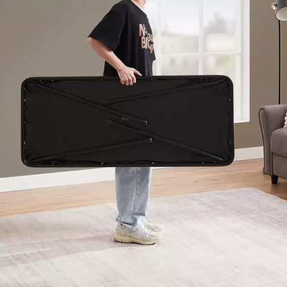 4ft Portable Folding Table with Hanging Bag - Heavy Duty HDPE, 300 lb Capacity, Black