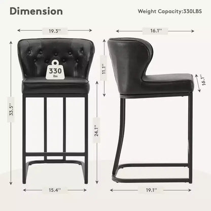 Tabourets de bar hauteur comptoir 61 cm – Rembourrage similicuir, structure métallique