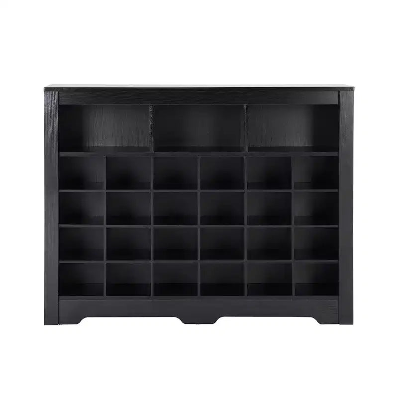 Meuble de Rangement à Chaussures Rustique avec 24 Casiers, Console d'Entrée et Base Courbe