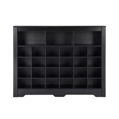 Meuble de Rangement à Chaussures Rustique avec 24 Casiers, Console d'Entrée et Base Courbe