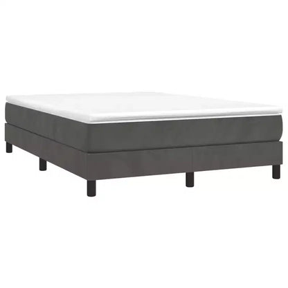 Cadre de lit Velours gris foncé, contreplaqué, bois manufacturé Grand lit