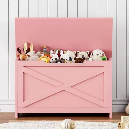 Banc de rangement en bois de 76 cm avec charnière de sécurité, grand coffre à chaussures, montage facile