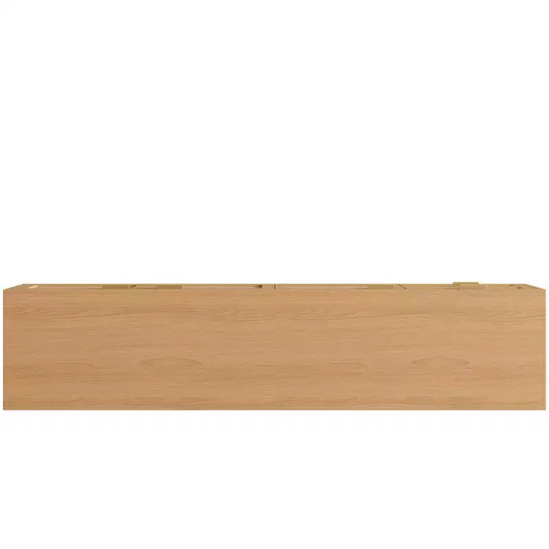 70-Inch Rattan Door TV Stand with 2 Drawers & Solid Wood Legs - Fits up to 80-Inch TVs, Natural