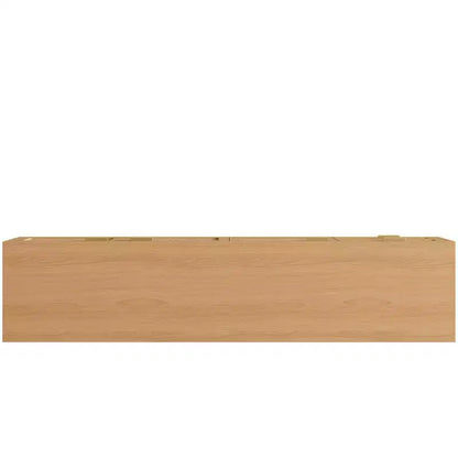 70-Inch Rattan Door TV Stand with 2 Drawers & Solid Wood Legs - Fits up to 80-Inch TVs, Natural