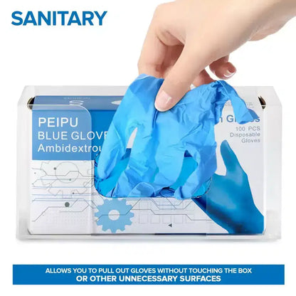 Distributeur mural en acrylique pour gants et boîte de mouchoirs – Transparent, boîte simple, matériel de fixation inclus